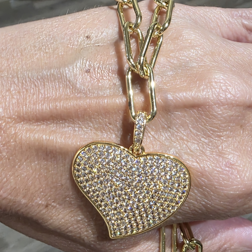 Kc Chic Design Gold Tone Heart Pendant Necklace